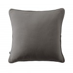 Coussin dhoussable 45 x 45 cm GAIA Anthracite  Gaze de coton avec passepoil lgant