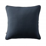 Coussin dhoussable 45 x 45 cm GAIA Bleu nuit  Gaze de coton avec passepoil lgant