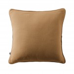 Coussin dhoussable 45 x 45 cm GAIA Camel  Gaze de coton avec passepoil lgant