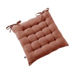 Assise matelasse 16 Points GAIA 40 x 40 cm  Gaze de Coton Unie terracotta
