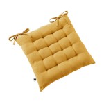 Assise matelasse 16 Points GAIA 40 x 40 cm  Gaze de Coton Unie safran