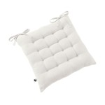 Assise matelasse 16 Points GAIA 40 x 40 cm  Gaze de Coton Unie blanc