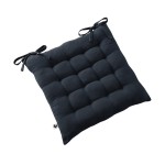 Assise matelasse 16 Points GAIA 40 x 40 cm  Gaze de Coton Unie bleu nuit