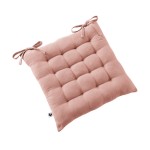 Assise matelasse 16 Points GAIA 40 x 40 cm  Gaze de Coton Unie peche