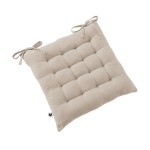 Assise matelasse 16 Points GAIA 40 x 40 cm  Gaze de Coton Unie beige