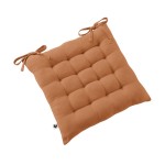 Assise matelasse 16 Points GAIA 40 x 40 cm  Gaze de Coton Unie Abricot