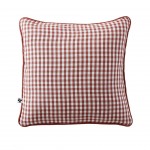 Coussin dehoussable en gaze de coton 45 x 45 cm Vickie vichy terracotta