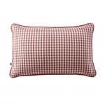 Coussin dehoussable en gaze de coton 40 x 60 cm Vickie vichy terracotta