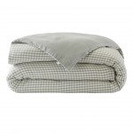 Housse de couette gaze de coton reversible Vickie 240 x 260 cm eucalyptus