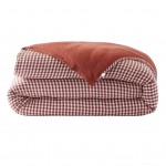 Housse de couette gaze de coton reversible Vickie 240 x 260 cm terracotta