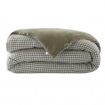 Housse de couette gaze de coton reversible Vickie 240 x 260 cm romarin