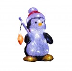 Decoration de Noel pingouin pecheur 30 Led 25 cm