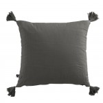 Coussin en gaze de coton 40 x 40 cm Gaia granit