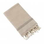 Fouta a franges coton tisse 100 x 200 cm Ullysse ficelle