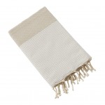 Fouta a franges coton tisse 100 x 200 cm Marine ficelle