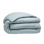 Housse de couette percale 260 x 240 cm bleu lagon