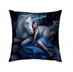 Coussin lune bleue et licorne 42 cm