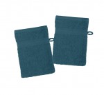 Lot de 2 gants de toilette 15 x 21 cm Laguna bleu petrole