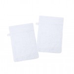 Lot de 2 gants de toilette 15 x 21 cm Lylia blanc