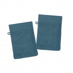Lot de 2 gants de toilette 15 x 21 cm Lylia petrole