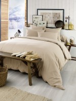 Housse de couette flanelle 200 x 200 cm Candice Sable