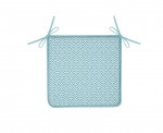 Galette de chaise bleu 38x38 cm motif graphique