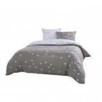 Parure de lit en gaze de coton 260 x 240 cm Charme taupe