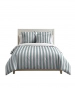 Parure de lit 220 x 240 cm Armel ray�e bleu