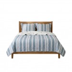 Couvre lit r�versible 240 x 220 cm Albane bleu