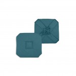 Lot de 2 galettes de chaise 4 rabats 40 x 40 cm Turquoise chin�
