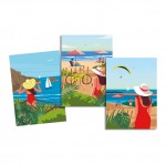 Lot de 3 Torchons 50 x 70 cm Vacances en bord de mer