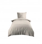 Housse de couette en coton 140 x 200 cm uni Edenne ivoire