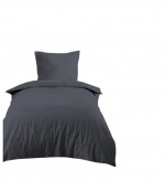 Housse de couette en coton 140 x 200 cm uni Edenne ardoise