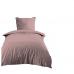 Housse de couette en coton 140 x 200 cm uni Edenne rose