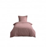 Housse de couette en coton 140 x 200 cm uni Edenne rose