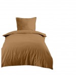 Housse de couette en coton 140 x 200 cm uni Edenne curry