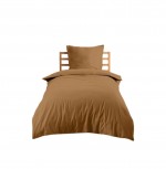 Housse de couette en coton 140 x 200 cm uni Edenne curry