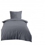 Housse de couette en coton 140 x 200 cm uni Edenne gris souris