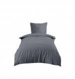 Housse de couette en coton 140 x 200 cm uni Edenne gris souris