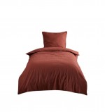 Housse de couette en coton 140 x 200 cm uni Edenne rouge