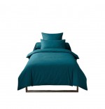 Housse de couette en coton 140 x 200 cm uni Edenne p�trole