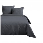 Housse de couette en coton 240 x 260 cm uni Edenne ardoise