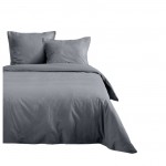 Housse de couette en coton 240 x 260 cm uni Edenne gris souris
