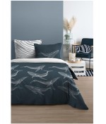 Housse de couette + taies Baleines marine
