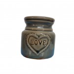 Brle parfum Love gris en cramique 8 cm