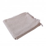 Plaid a franges effet tricot 130 x 160 cm Dune beige