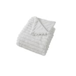 Plaid doux et flanelle 125 x 150 cm Mathis blanc