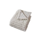Plaid doux et flanelle 125 x 150 cm Mathis beige