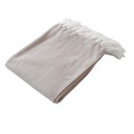 Plaid ou jet� de canap� jacquard 130 x 150 cm Doby beige