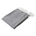 Plaid ou jet� de canap� jacquard 130 x 150 cm Doby gris clair